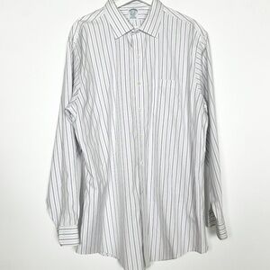 Brooks Brothers Men's Shirt Size 17.5" 35 Classic 1818 Non Iron Cotton Striped